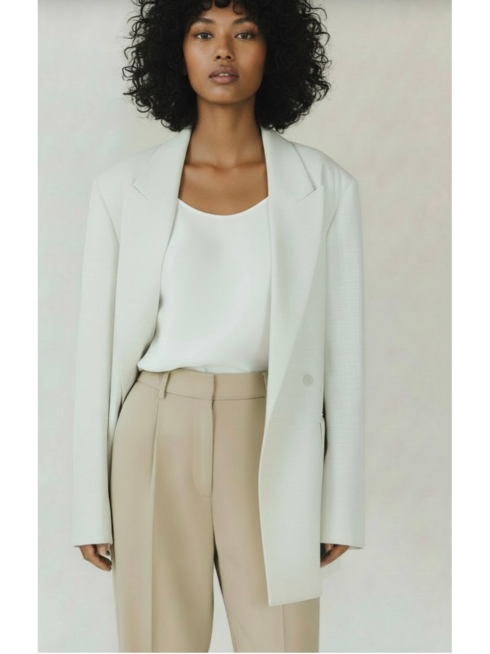 Topshop Linen Blend Double-Breasted Blazer